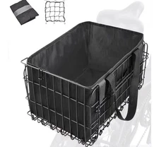 Zacro Bike Basket Rear, Folding Metal Bicycle Basket