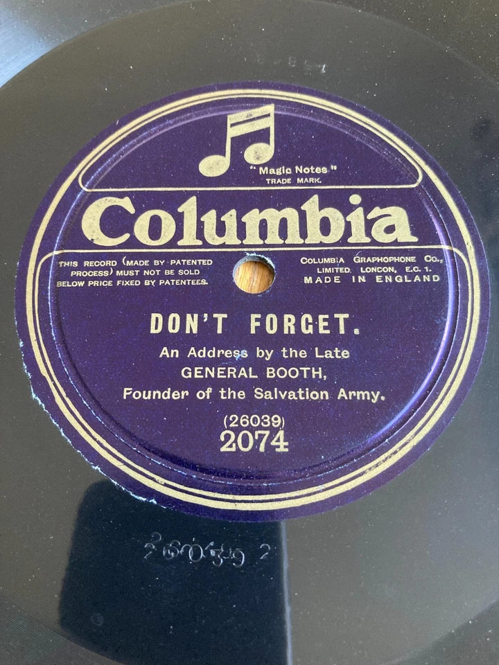 2 GENERAL BOOTH Salvation Army Founder UK 78 Shellac ROPE WANTED THROUGH JORDAN - Image 3 of 4