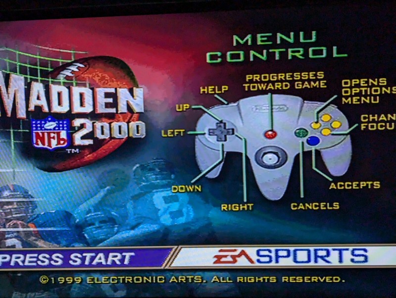 Madden NFL 2000 (Nintendo 64, 1999) Authentic & Tested See Pictures 