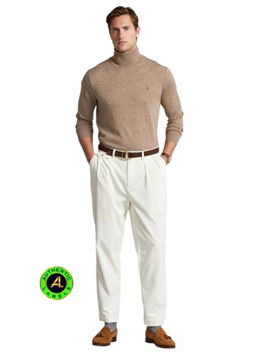 RALPH LAUREN POLO maglione uomo lavabile lana merino marrone girocollo M prezzo consigliato £ 199 - Foto 4 di 5