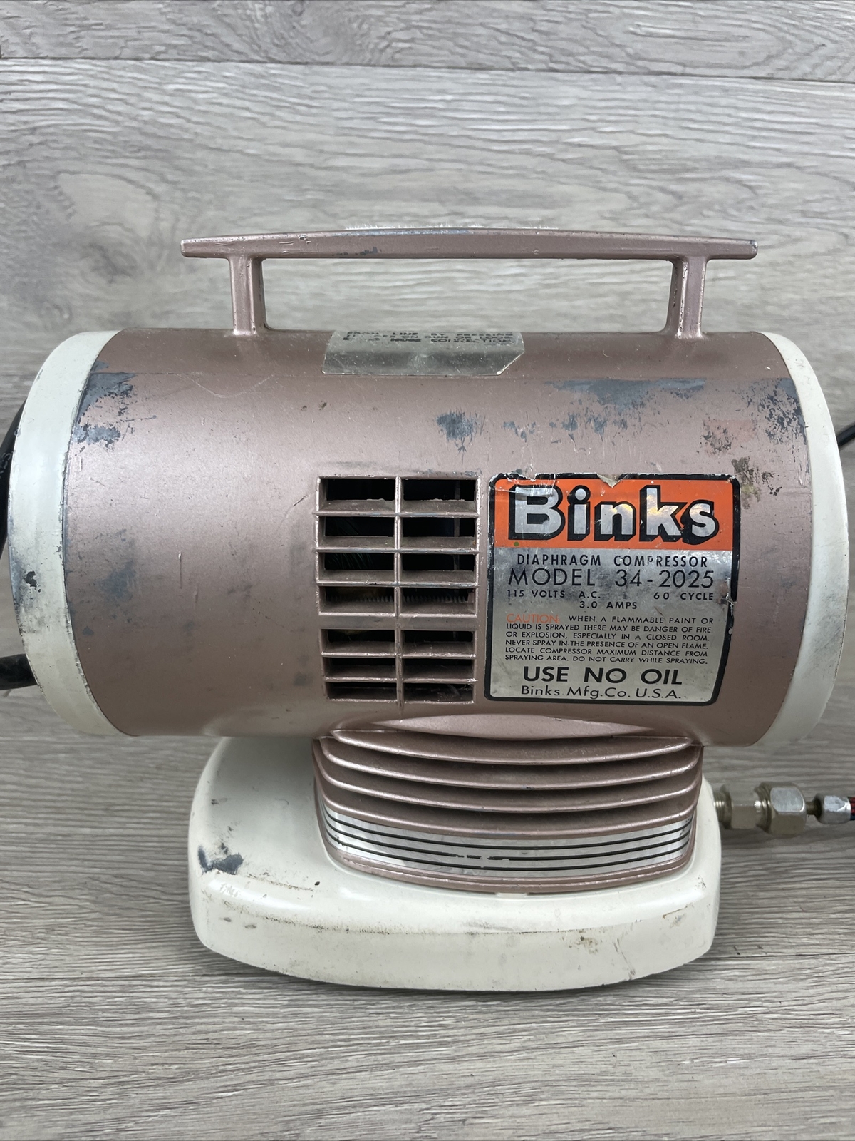 Vintage Binks 34-2025 Diaphragm Compressor TESTED | eBay