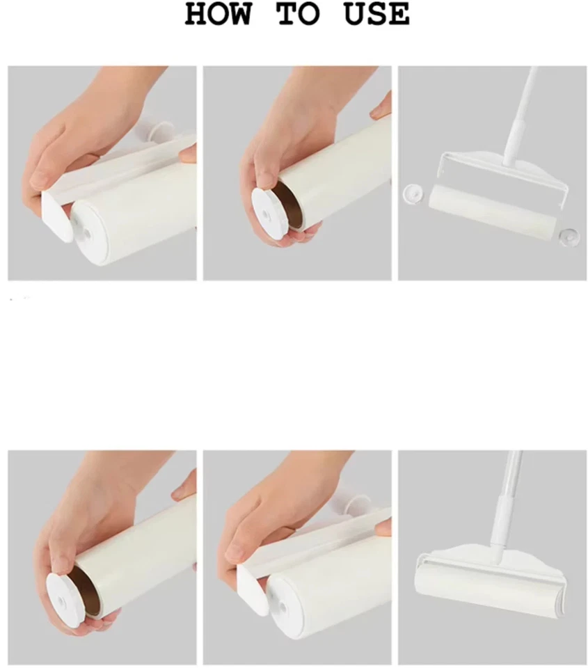 Paquete de 6/12 recambios de rodillo de pelusa - 9,4" de ancho extra pegajoso para pelo de mascotas - 600 hojas Foto 4 de 4