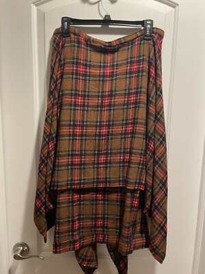 Vivienne Westwood Red/Brown Plaid Skirt Size 8 Used From