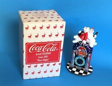 Coca Cola Polar Bear 2001 Juke Box Disco Nights Boy Girl Figurine Boxed
