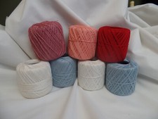 7 slightly used crochet thread skeins