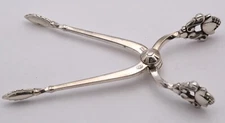 Vintage George Jensen Sterling Denmark Mexican Sugar Tongs Acorn Pattern