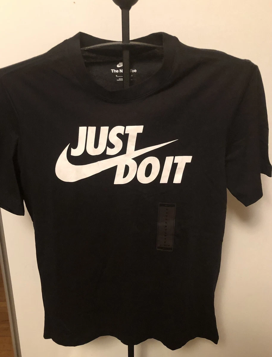 Nike Just Do It T Shirt Men s Size Medium M AR5006 011 Black eBay