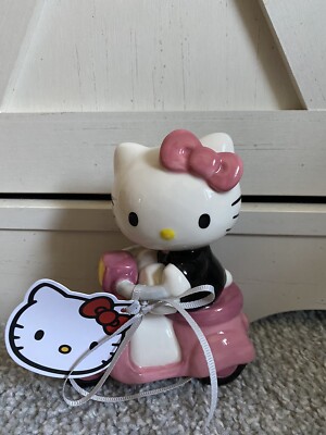 Blue Sky Clayworks Hello Kitty Riding Scooter HTF Ceramics Brand