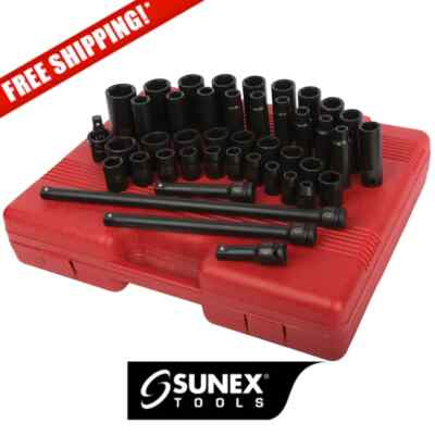 Sunex Tools 2569 43 Pc 1/2'' Dr. Metric Master Impact Socket Set NEW!