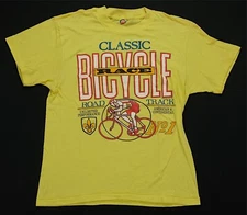 Rare VTG SUN SPORTSWEAR Classic Race Bicycle Road Track Cycling T Shirt 80s 90s 