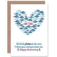 Alle Fische Meer Partner Jahrestag Liebe Valentinstag Liebeskarte Valentinskarte