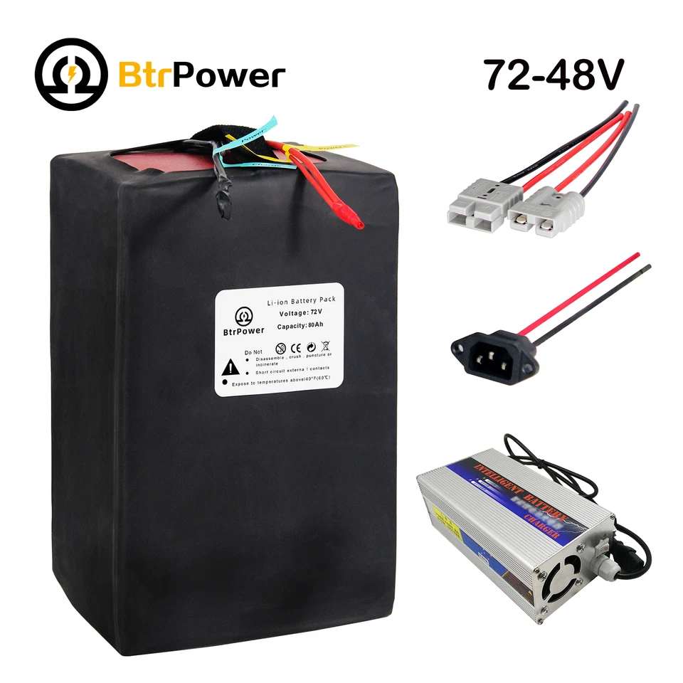48V 60V 72V 18Ah-60Ah 锂 Lifepo4 电池 500W-3500W 电动自行车 — 第 4/4 张图片