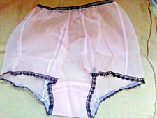 Nylon panties transparent, pink, 36-38, S, nostalgia style