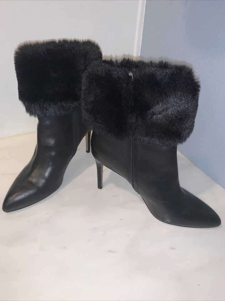 SAM EDELMAN ~ BOTINES BOTINES "OLEANA" DE CUERO NEGRO Y PIEL SINTÉTICA ~ TALLA 10,5 USADOS EN EXCELENTE ESTADO Foto 2 de 4