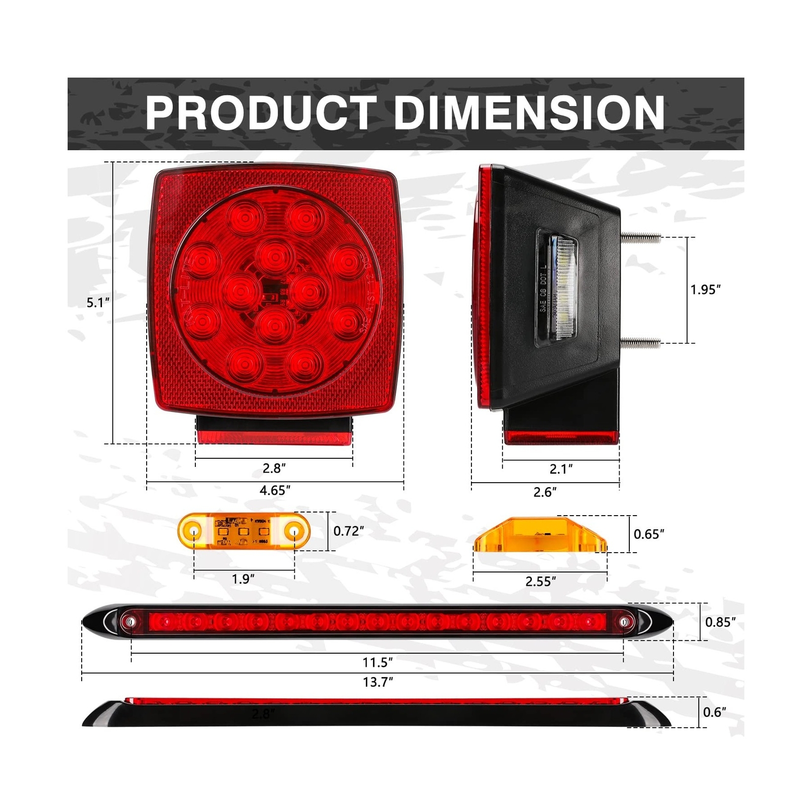 RONSTA Boat LED Trailer Lights Kit and Light Bar with Wiring Harness Combined... eBay