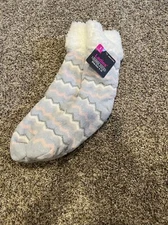 Ladies Lounge Socks Footed Size 4-10 Fuzzy Warm Calf Length