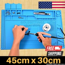 HEAT STATION SILICONE SOLDERING MAT MAGNETIC SOLDER DESK WORK STATION BENCH PAD