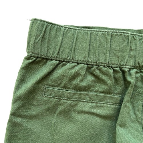 Girls 7 Janie and Jack Shorts Green Linen Cotton Pull On Brown Buckle Lace Trim - Picture 5 of 7