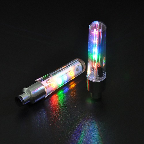2 paquetes de luces LED impermeables para llanta de bicicleta de 32 ruedas MTB radios de válvula de neumático/ - Imagen 8 de 12