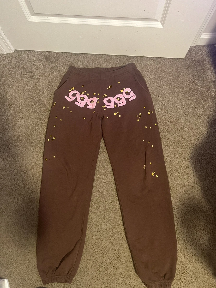 sp5der sweatpants brown small