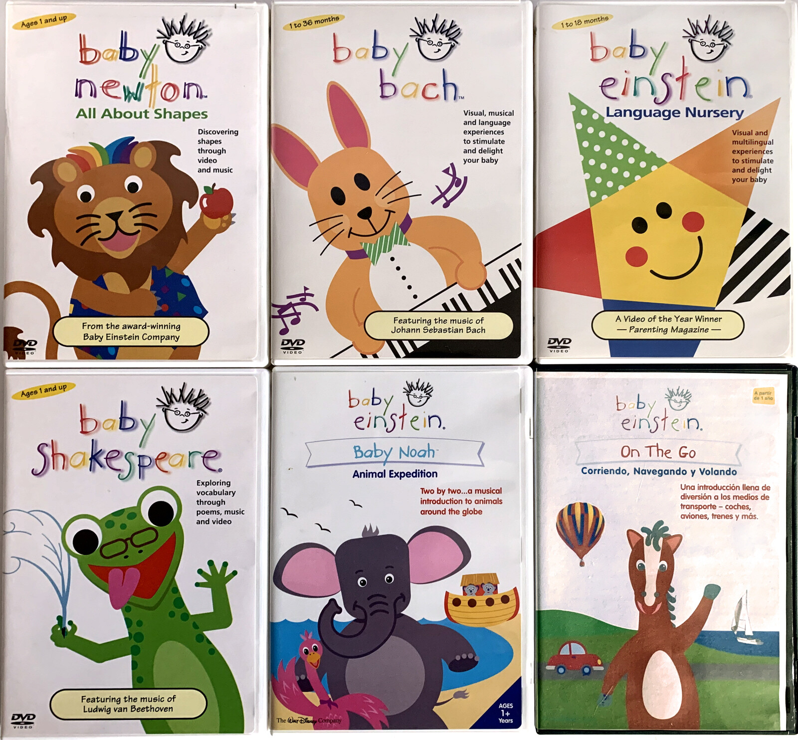 Baby Einstein Volume 1, Boxed Set of 4 DVD Videos, + 2 Extra DVDs, USED eBay