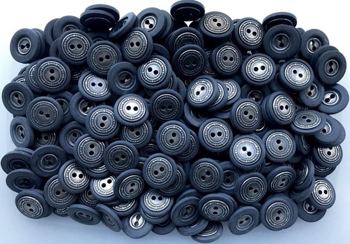 Buttons 20mm 32L Dark Navy Blue Antique Silver Metal Insert 2 Hole Button (M44) - Picture 9 of 24