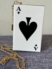 ACE OF SPADES Plastic Box Purse w/Crossbody Chain, For LAS VEGAS, Nice! READ
