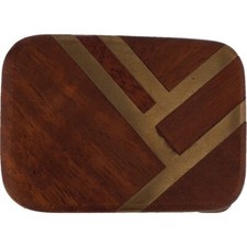 Brass Exotic Wood Boho Hippie Cowboy Rustic Handmade Cool Vintage Belt Buckle
