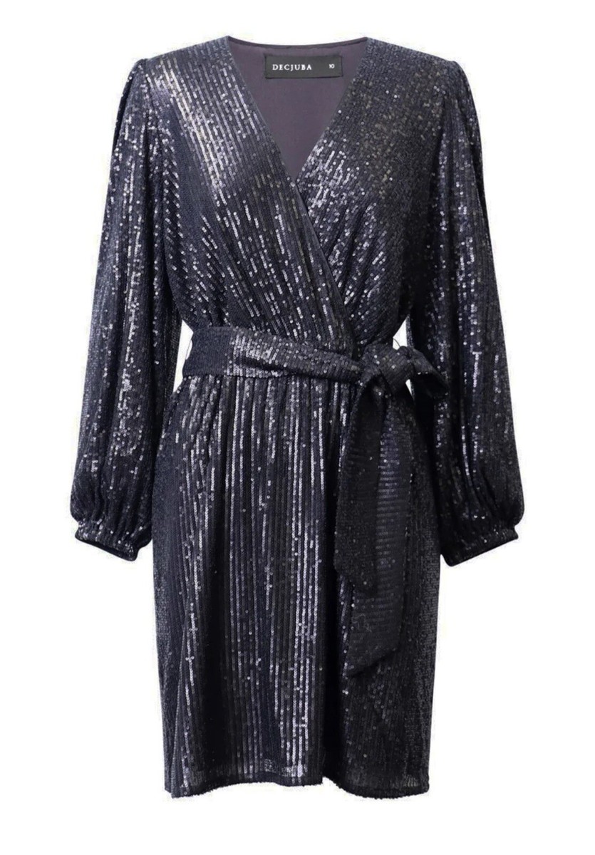 decjuba sequin dress DECJUBA DONNA SEQUIN WRAP DRESS SIZE 6 BNIP RRP $169.95