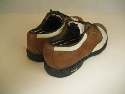 Womens Vntg Nike Air Golf Shoes Saddle Oxfords Tan/White  display picture 3