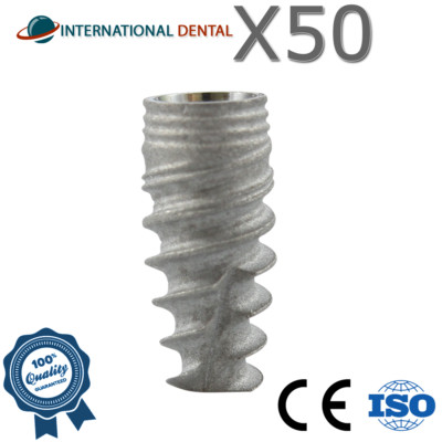 Lot Of 50 SLA Surface Titanium Conical Spiral Dental Fixture (RP) 2.65mm