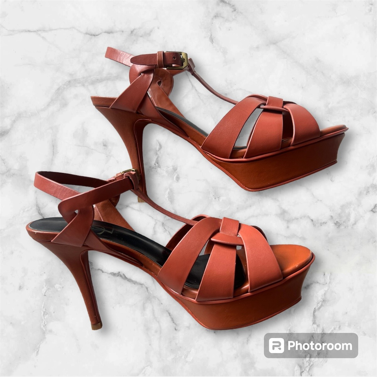 YSL Saint Laurent Tribute Platform Sandals EU Size 39 Worn