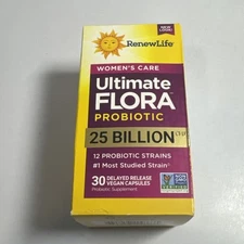 New RenewLife Ultimate Flora Womens Care Probiotic 30ct 25 Billion CFU 10/2026