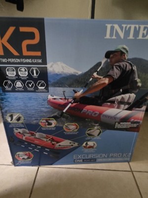 Intex Excursion Pro K2 Inflatable Kayak with Oars and Pump 2 Person 151inch X 37
