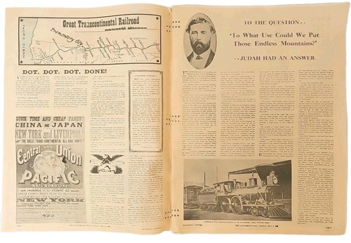 Sacramento Bee May 4, 1969; Centennial Edition, The Golden Spike 1869-1969 - Picture 6 of 8