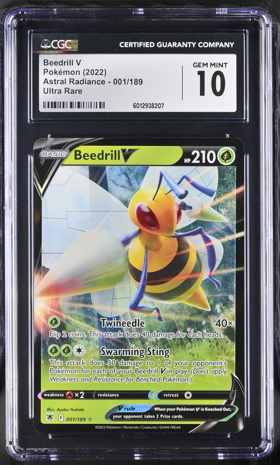 Beedrill V Holo Astral Radiance 001/189 NM CGC 10