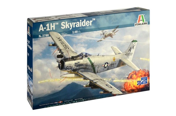 1:48 Italeri Aereo Caccia Plane A-1H Skyraider Kit IT2788 Modellbau-image