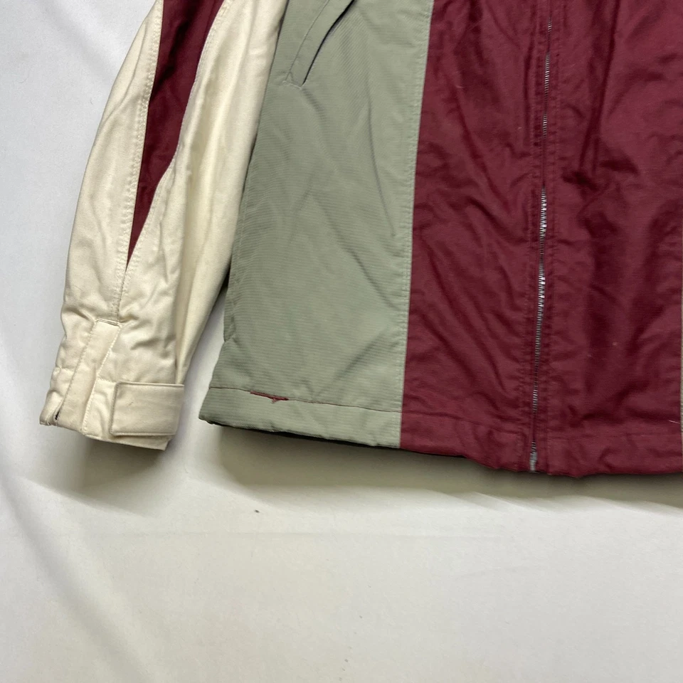Volcom Nimbus Jacket Womens Small Maroon Beige Colorblock Full Zip Snowboard - Image 3 of 4