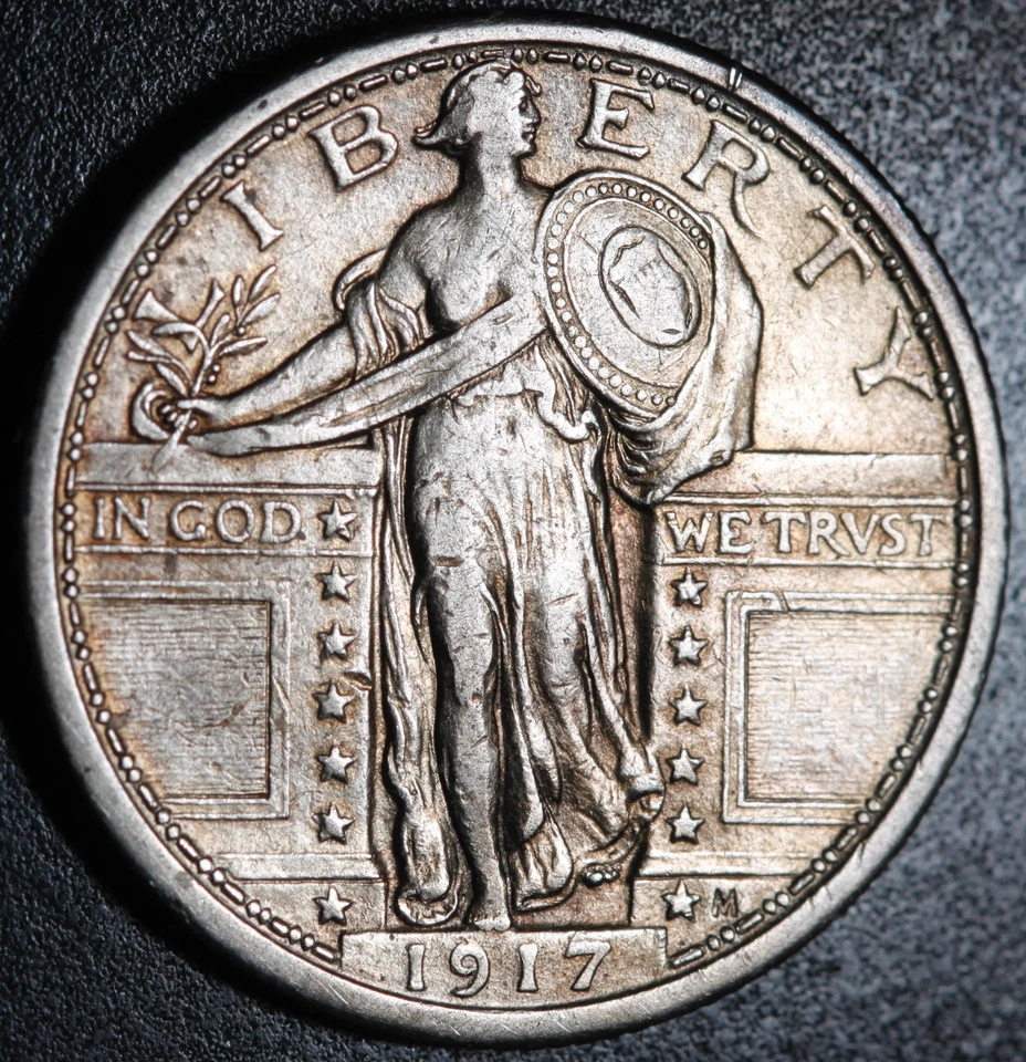 1917-P *TYPE 1* BARE BREASTED STANDING LIBERTY QUARTER - BETTER GRADE! - Image 3 of 4