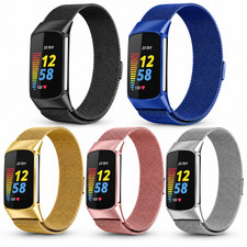 For Fitbit Charge 5 / 6 Stainless Steel Magnetic Milanese Mesh Watch Strap Band