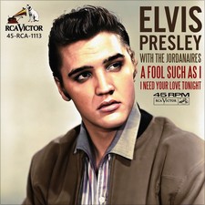 Repro Photo ELVIS PRESLEY I Need You Love Tonight /A Fool 7" Single Size 18x18cm