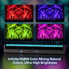 24x20W LED RGBW Beam Moving Head Stage Bar Light DJ Disco Wash Lighting DMX