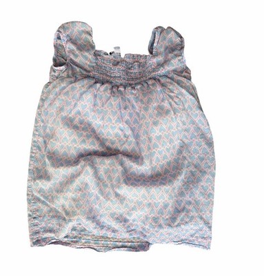 Stella Cove Girls 4Y Blue Pink Heart Print Smocked Swim Cover Up Dress