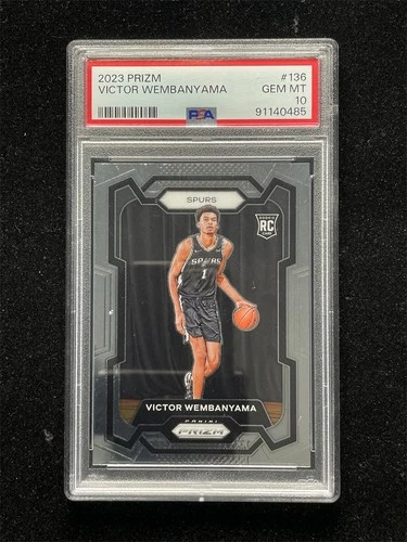 2023-24 Panini Prizm Victor Wembanyama #136 Rookie RC PSA 10 GEM MT &0485