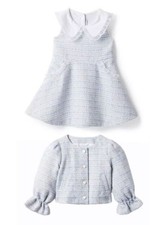 Janie and Jack Tweed Ruffle Dress Jacket Set Outfit Special Occasion 12-18 Month