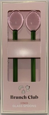 Viral B&M Brunch Club 2er Pack Glaslöffel Tulpen wie Neu in OVP