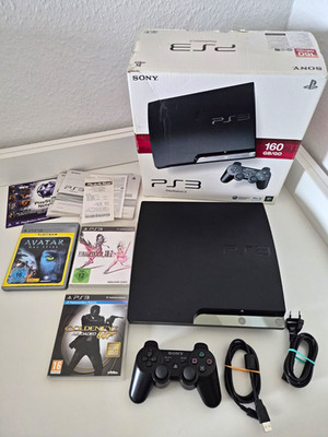 Sony PS3 PlayStation 3 Slim 160GB CECH-2504A, Controller, OVP, Spiele, RECHNUNG 