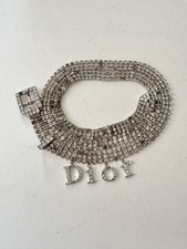 Christian Dior Boutique Rhinestone Dangle Logo Belt Rare