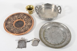 C72R10 Varia Metal including Art Nouveau Jardiniere Pewter Plate