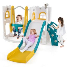 7-in-1 Toddler Slide Swing Set Indoor Playground for Kids Age 1-3 Years Old